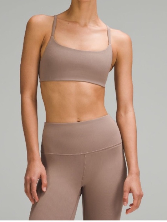 lululemon athletica Other - Lululemon Wunder Train Strappy Racer Bra Ribbed Taupetastic size 10